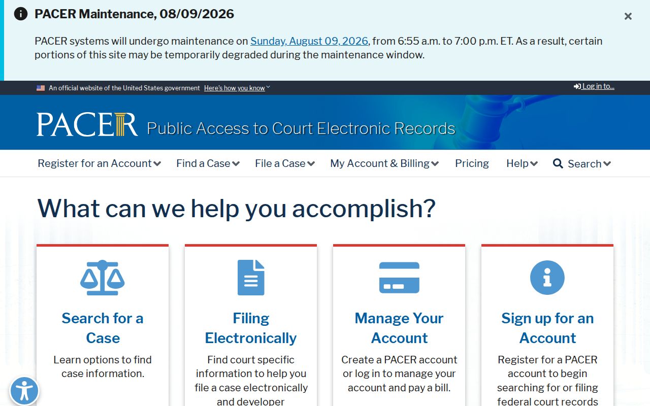 Hardin County criminal court records distinguished from the PACER federal portal