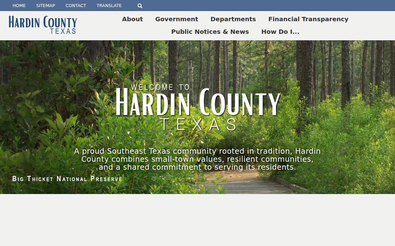 Hardin County criminal history official county records homepage