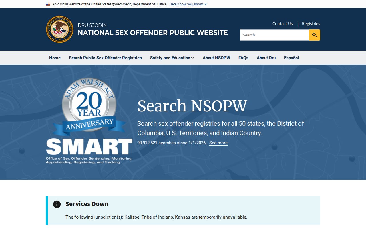 National search layer for a Hardin County sex offender check